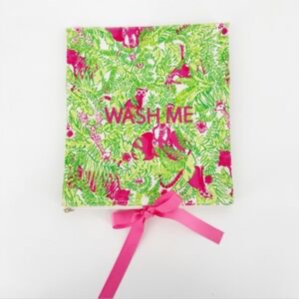 Lilly Pulitzer Wear Me Wash Me Green Pink Small Laundry Bag